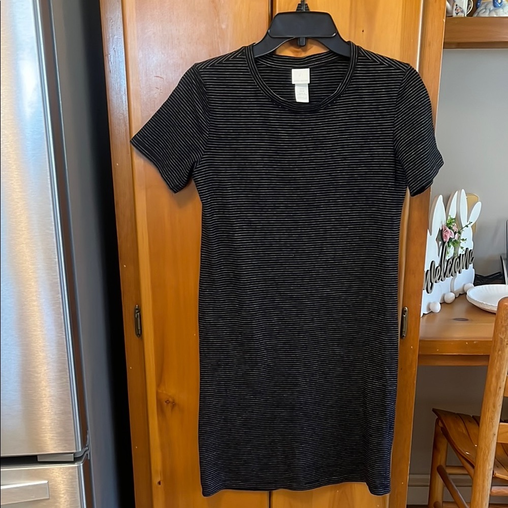 H & M black and white striped dress-size M